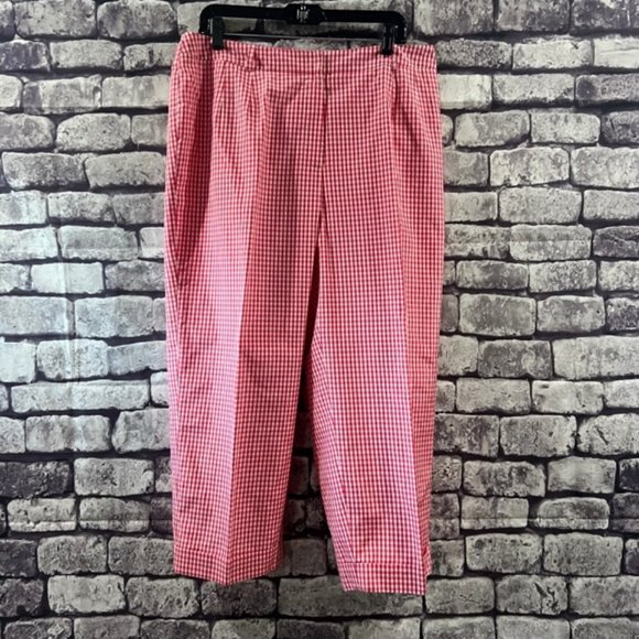 Talbots Pants - Talbots NWT Red & White Check Pants Size 16W
